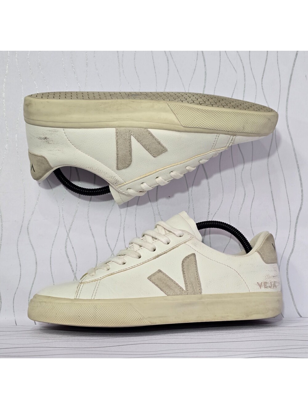 Veja Campo Extra White Natural Leather Suede Talla 8 US / 41 EUR